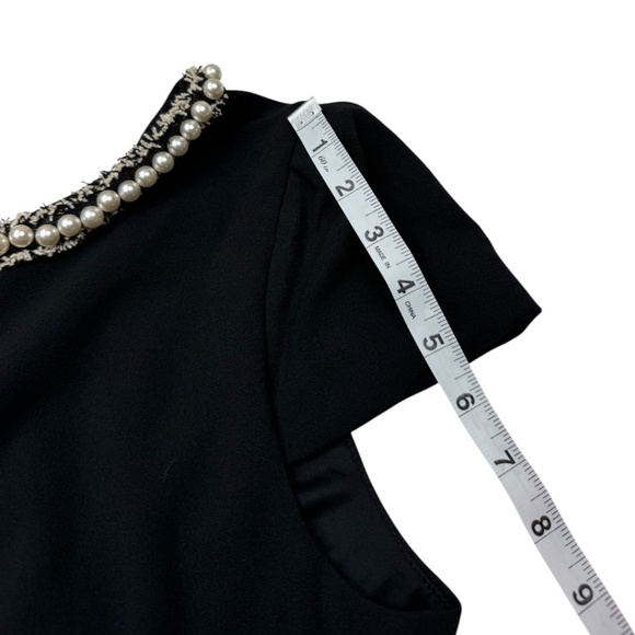 Betsey Johnson Pearl Trim Trumpet Ruffle Sheath Dress 10 - Picture 12 of 15